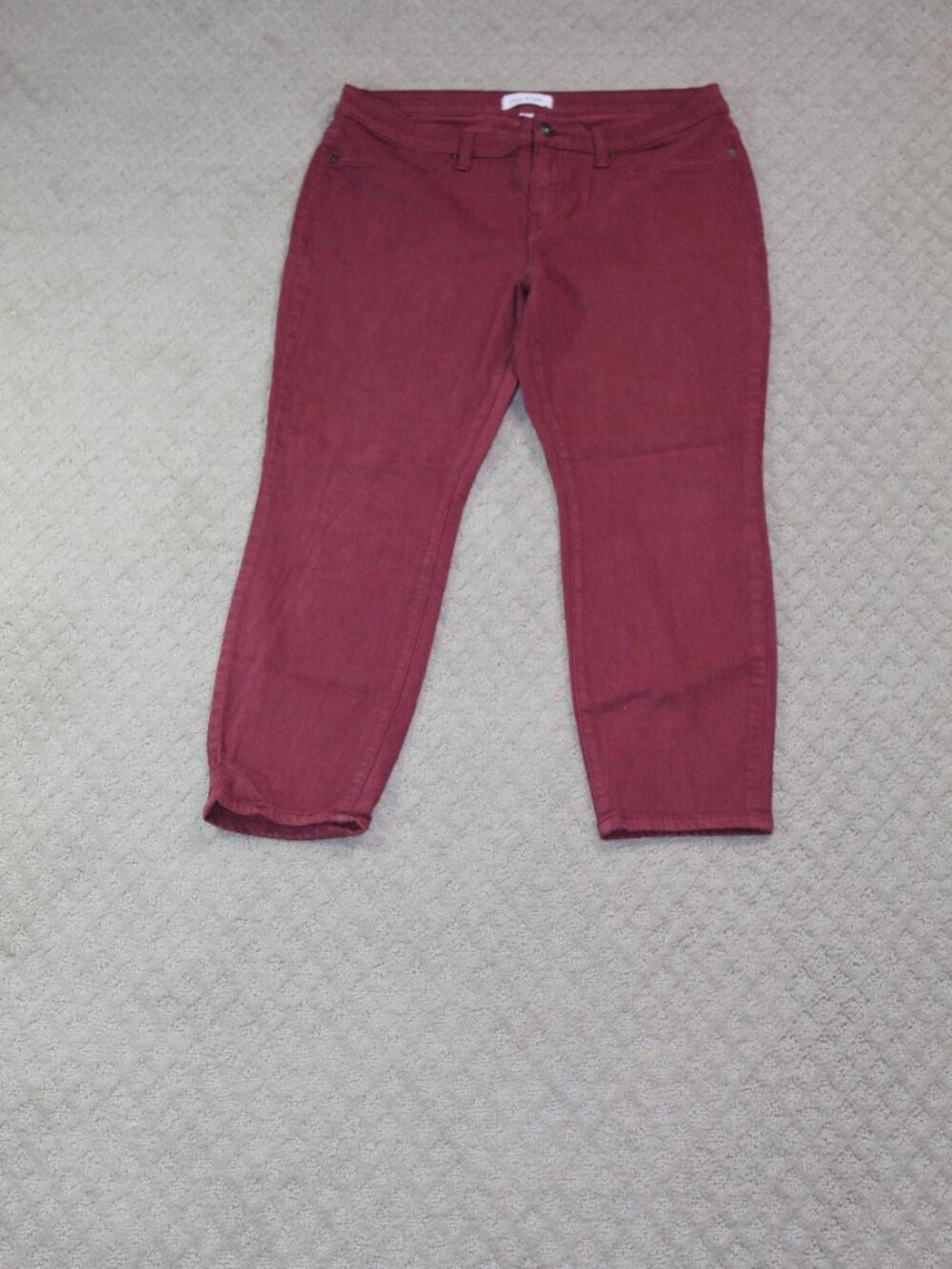 Lila Ryan Size 32P Light Cranberry Red Stretch Faux Pocket Jeans